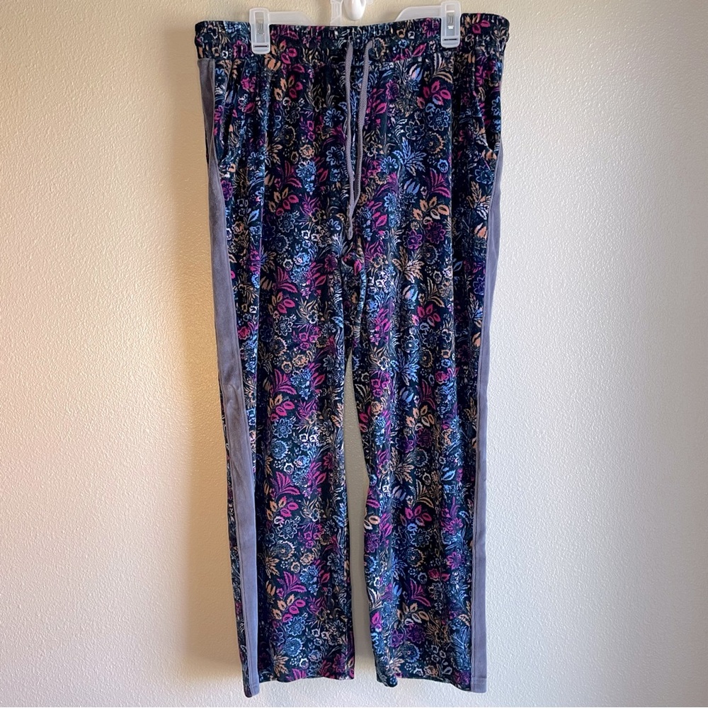 Daily Practice by Anthropologie Velvet Floral Track Pants